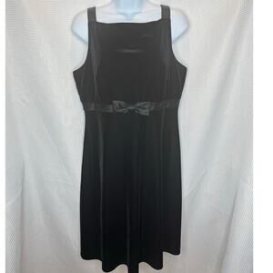 Vintage 90's Shelli Segal Velvet Black Dress Regency Dark Coquette Goth SIZE 12